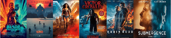 Blauw en oranje filmposters